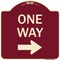 Signmission Designer Series One Way Right Arrow, Burgundy Heavy-Gauge Aluminum Sign, 18" x 18", BU-1818-23521 A-DES-BU-1818-23521 - alternate 1